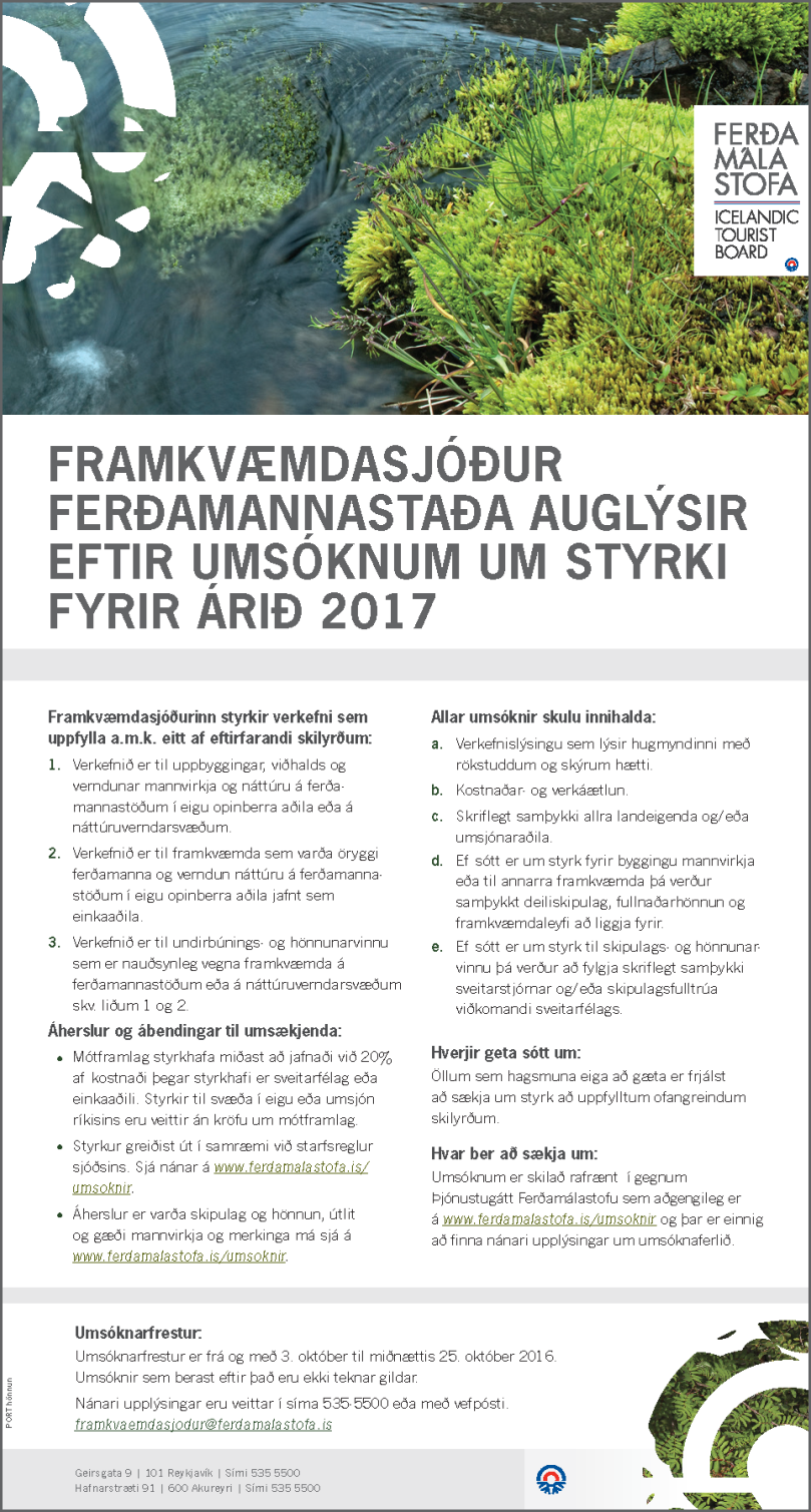 Framkvæmdasjóður styrkir 2017