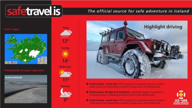 Travel Safety Info to Appear on Screens Around Iceland