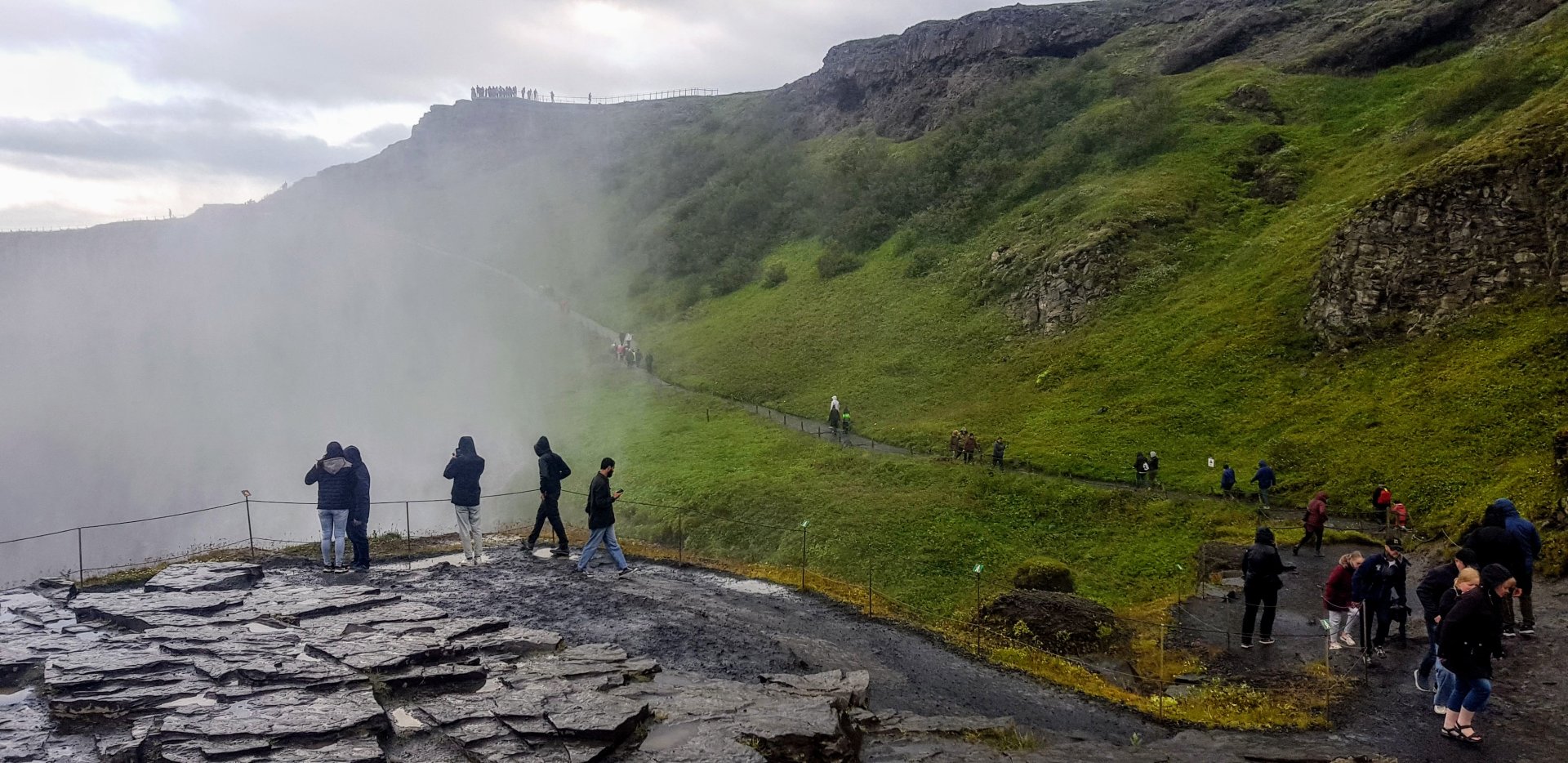 Ferðamenn við Gullfoss