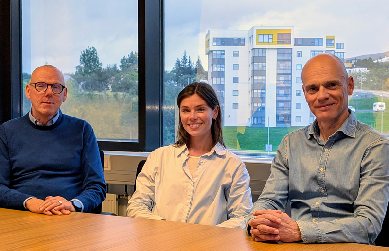 Helen Hannesdóttir mætt til starfa á Akureyri. Frá vinstri: Elías Bj. Gíslason, fráfarandi forstöðum…