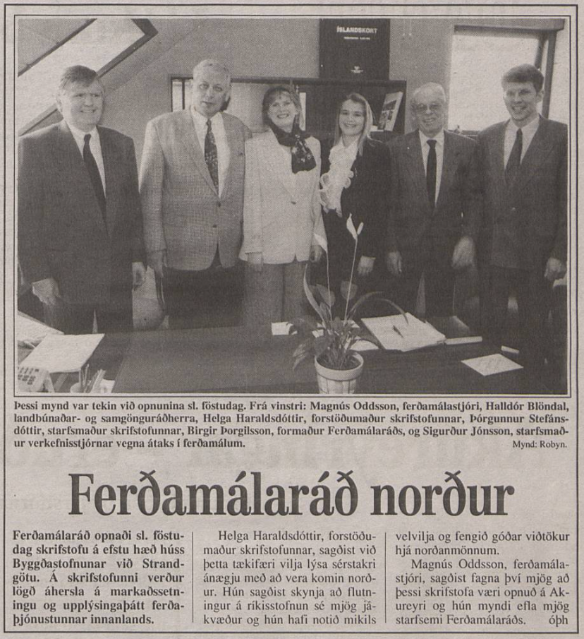 Myndin og fréttin hér að ofan birtist í Dagblaðinu DEGI á Akureyri 12. apríl 1994
í tilefni af opn…
