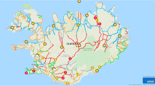 This is what the map looked like early this morning. Screenshot/Safetravel