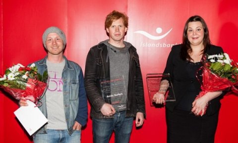 Robyn P. Mitchell frá Hybrid Hospitality og Ingólfur M. Olsen og Hreinn Elíasson frá Arctic Surfers.