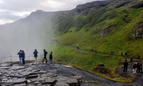 Travelers at Gullfoss