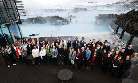 The board meeting and the annual general meeting of the European Travel Commission (ETC) were held at the Blue Lagoon, and the photograph was taken after the meetings.
