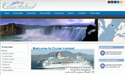 Cruise Iceland forsíða vefs