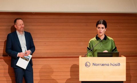 Þórdís Kolbrún og Guðmundur Ingi kynntu styrkveitingar í dag.