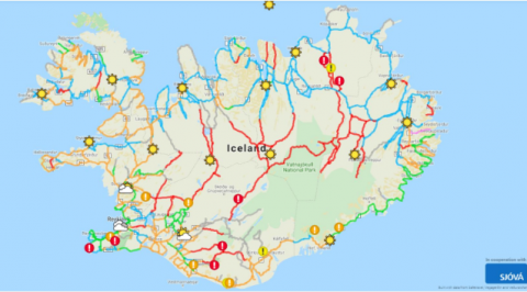 This is what the map looked like early this morning. Screenshot/Safetravel