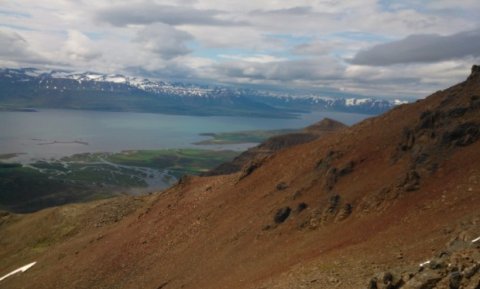 Sér út Eyjafjörð.